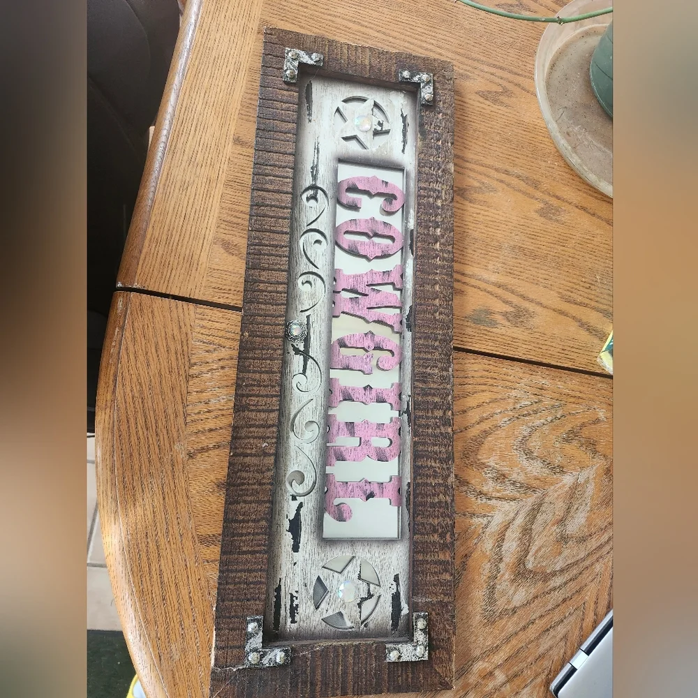 Cowgirl Mirrored Sign